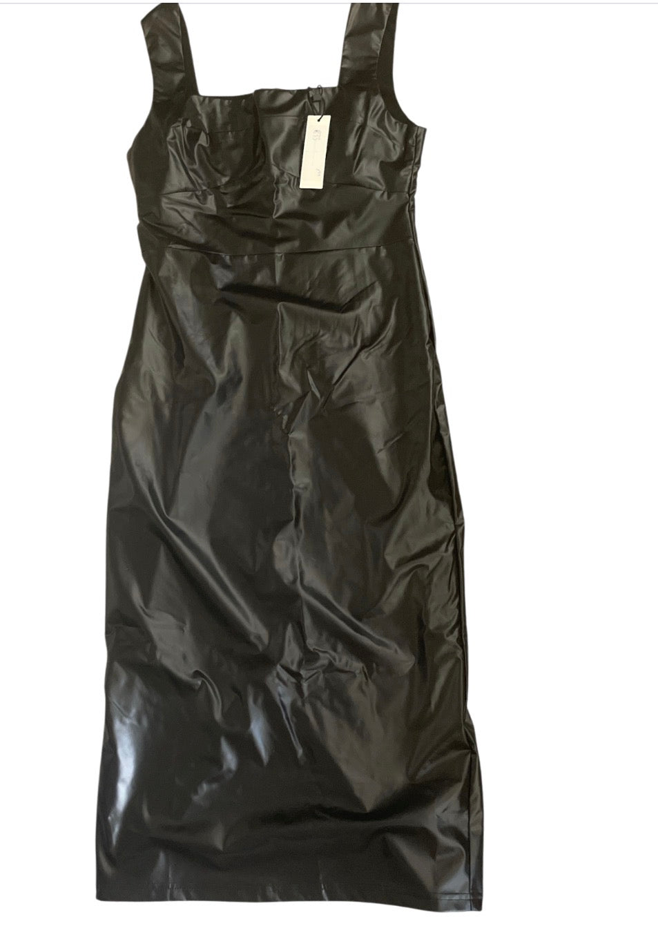 Commence black faux leather midi dress (Small)
