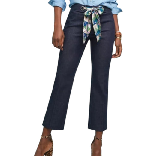 Anthropologie Crop Flare Jeans with Scarf Tie (Size 12)