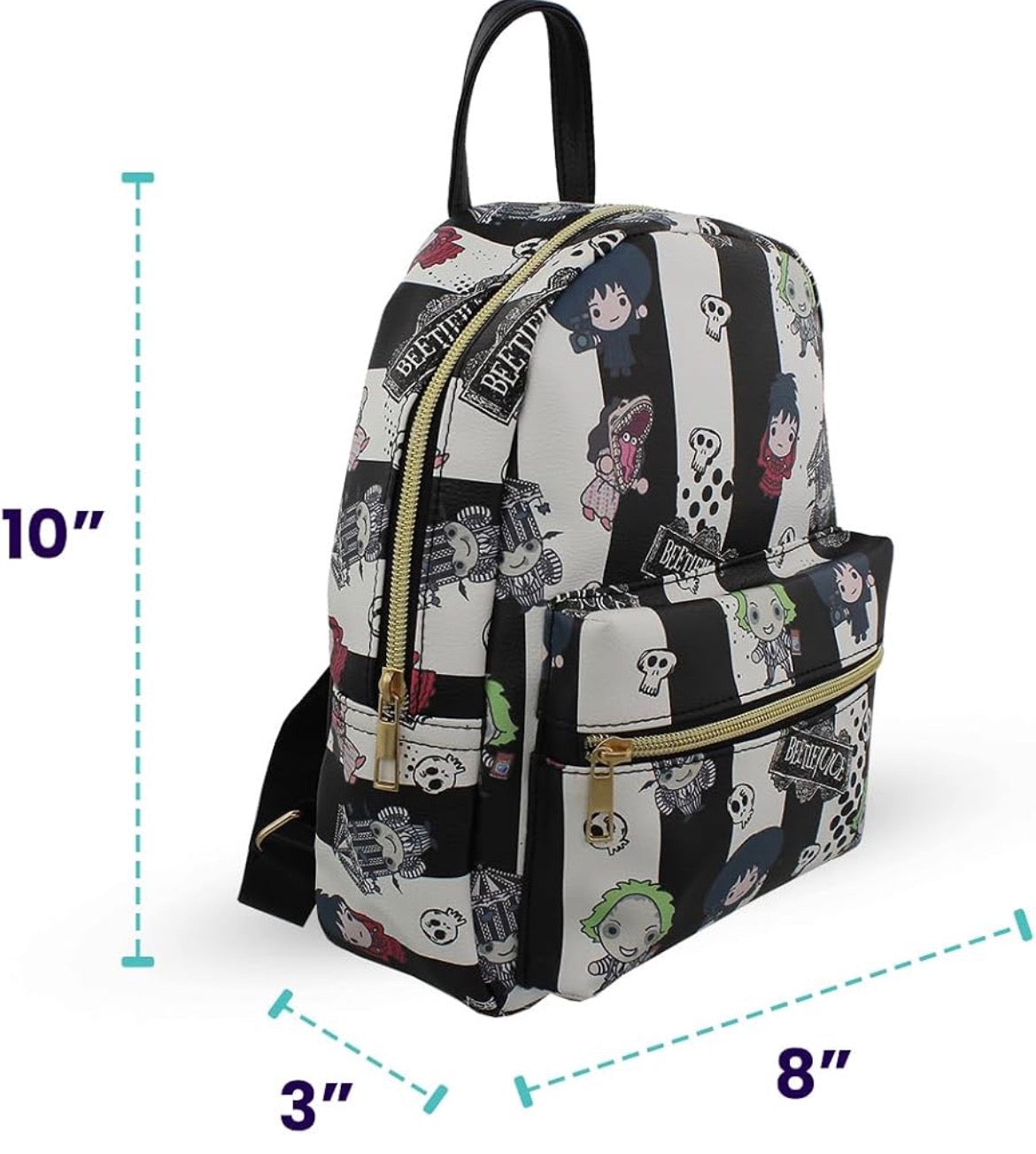 Beetlejuice Mini PU Leather Backpack Purse