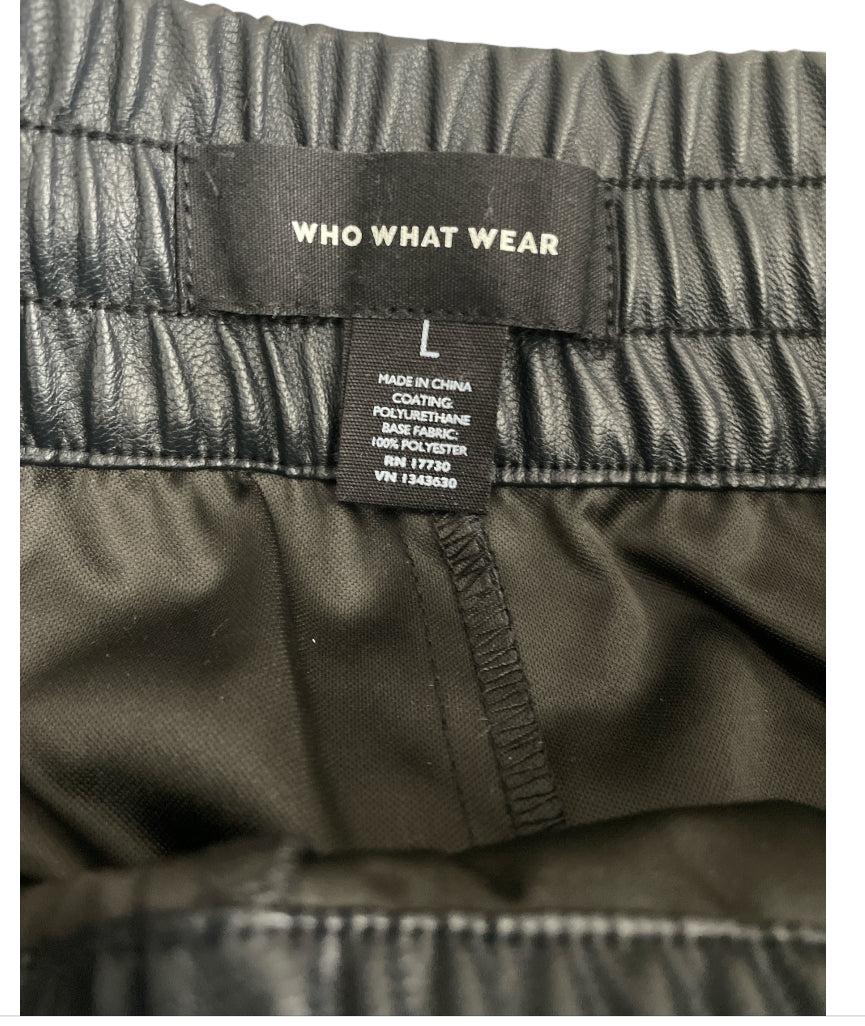 Who What Wear High Rise Faux Wide Leg Pants (Large)