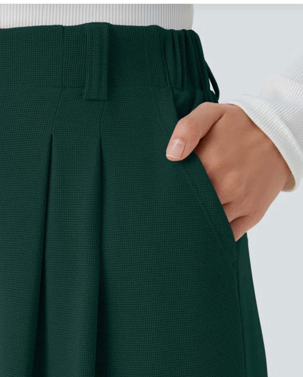 Halara high-waisted pleated wide-leg trousers(Large)