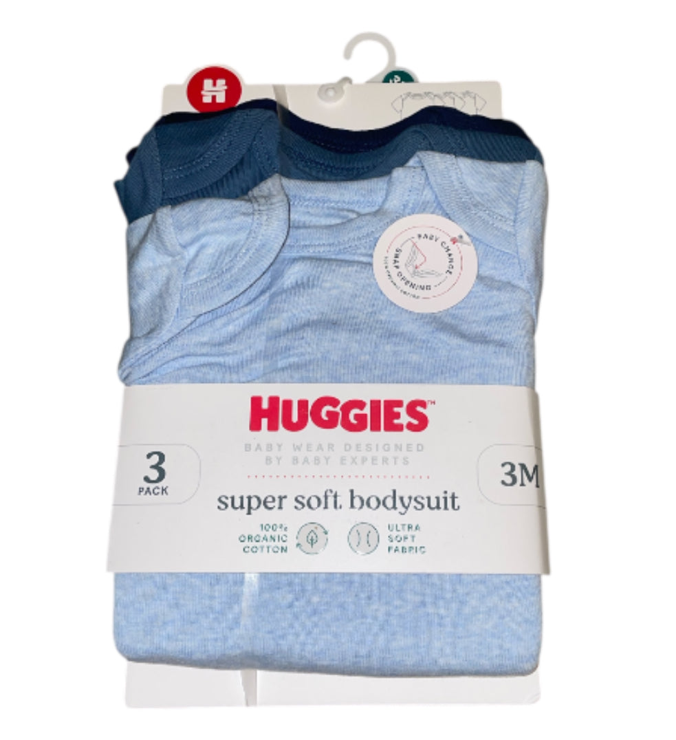 Huggies Baby Boys 3-Pack Bodysuit Set (3 month)
