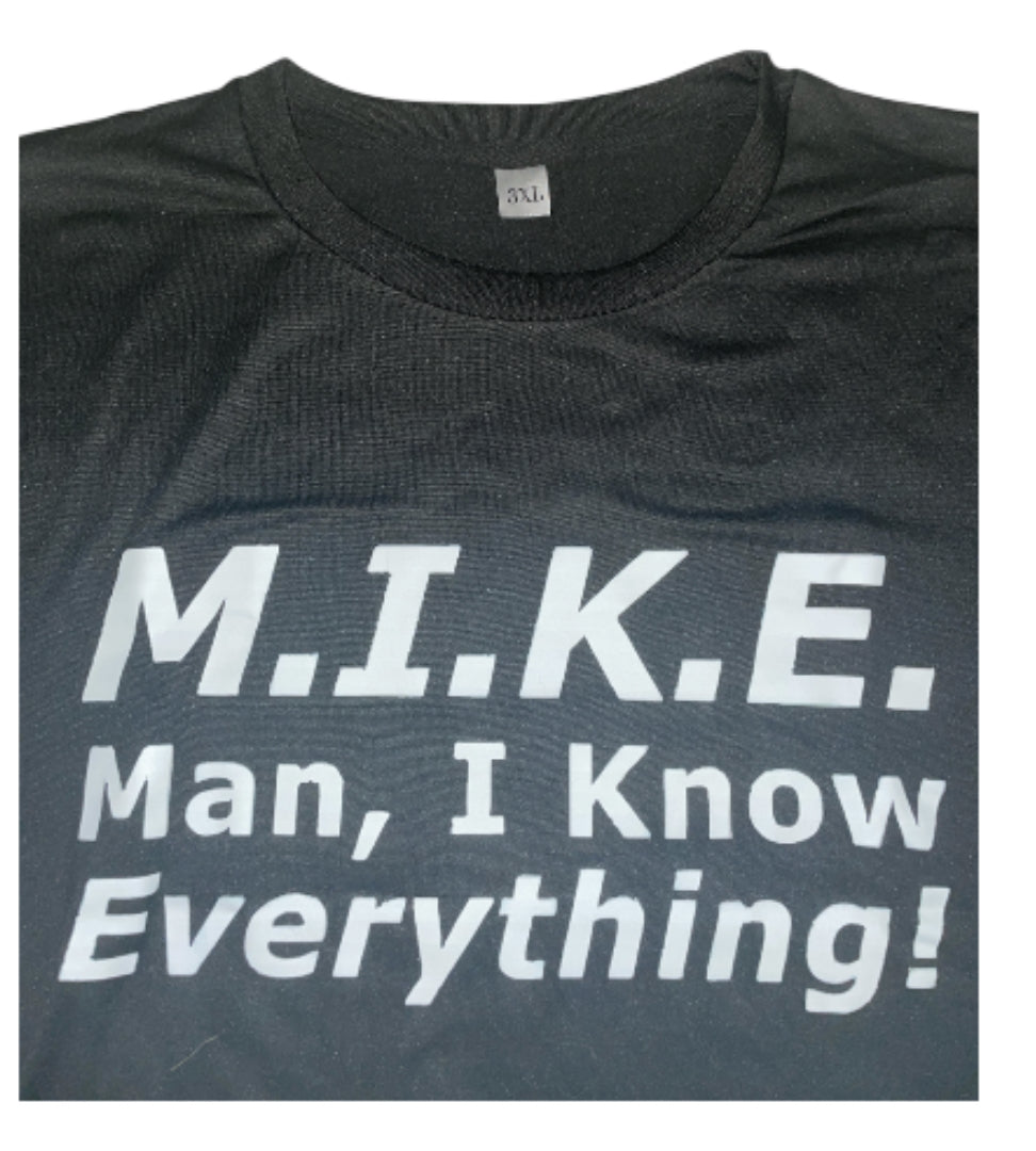 M.I.K.E Black Man I Know Everything Tee Shirt (3x)