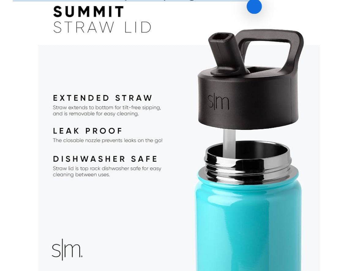 Simple Modern Water Bottle with Straw and Chug Lid