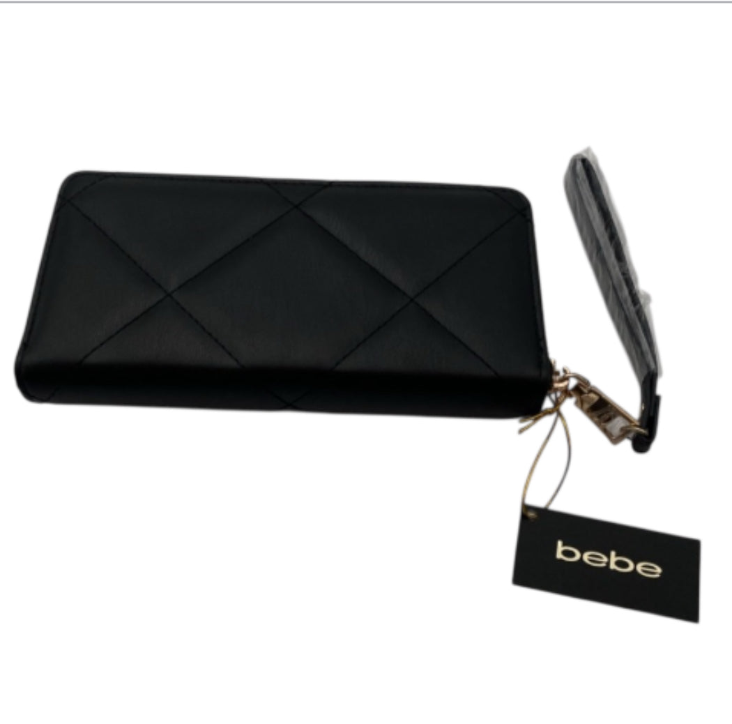 BEBE Los Angeles Vivian Wristlet Zip Around Tri-Fold Wallet