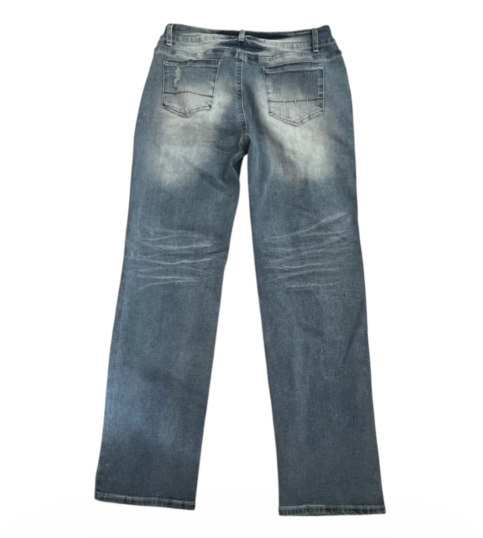 Flamingals straight-leg mid-rise jeans.(X-Large)