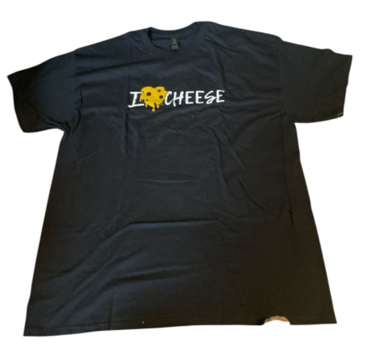 I Love Cheese Black Tee Shirt