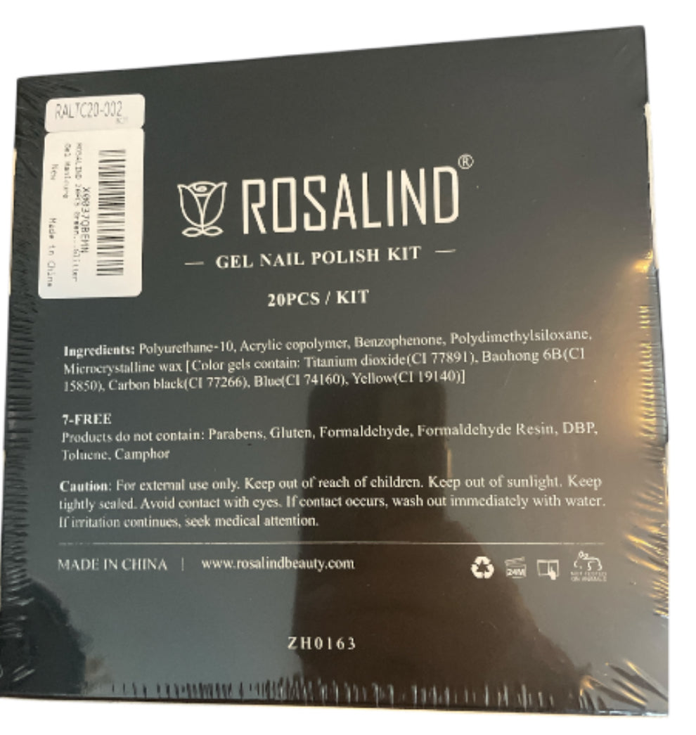 ROSALIND 20PCS Glitter Gel Nail Polish Set