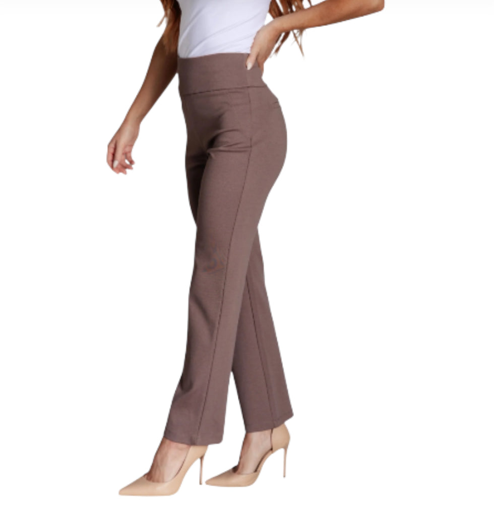 Dear Scarlett Magic Straight Leg Pants in Dark Mocha (1x)
