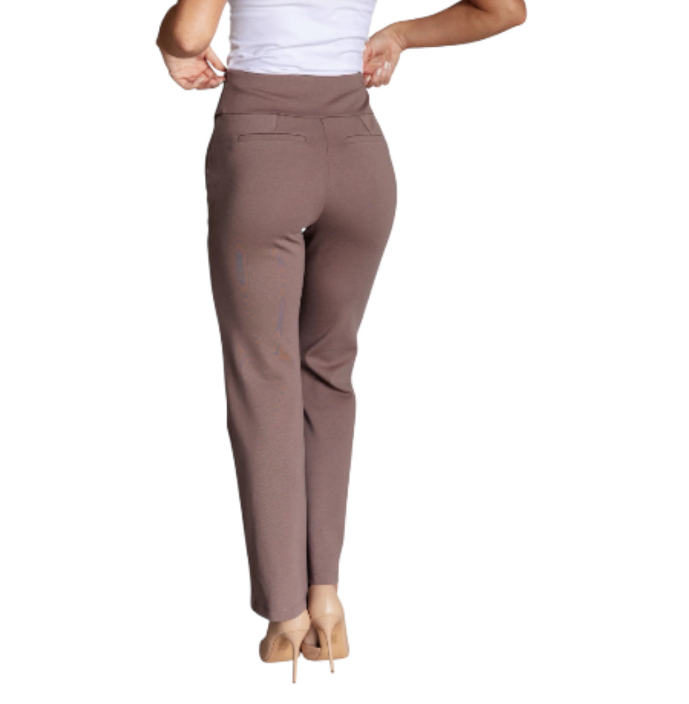 Dear Scarlett Magic Straight Leg Pants in Dark Mocha (1x)