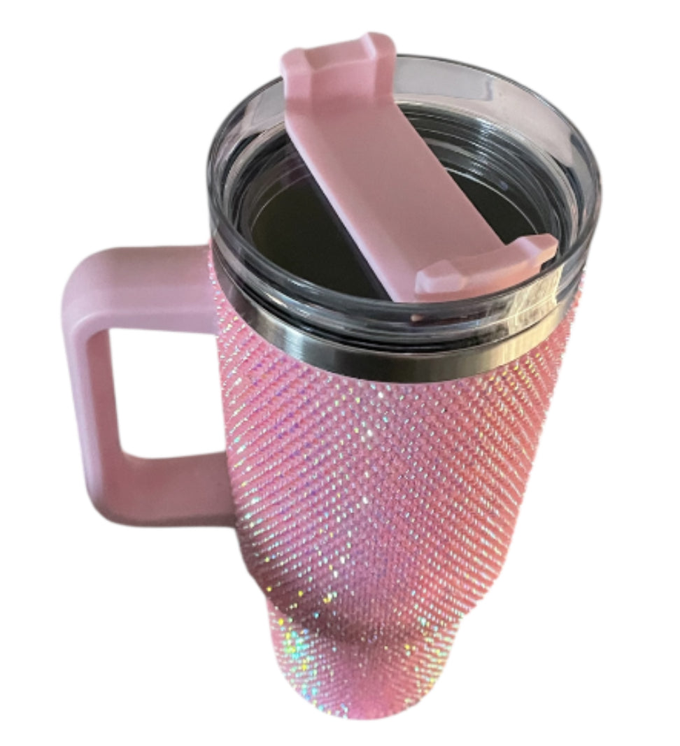 Labubu Limited-Edition Pink Glitter Tumbler.