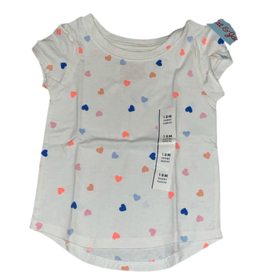 Cat & Jack Cream Hearts T-Shirt (18m)