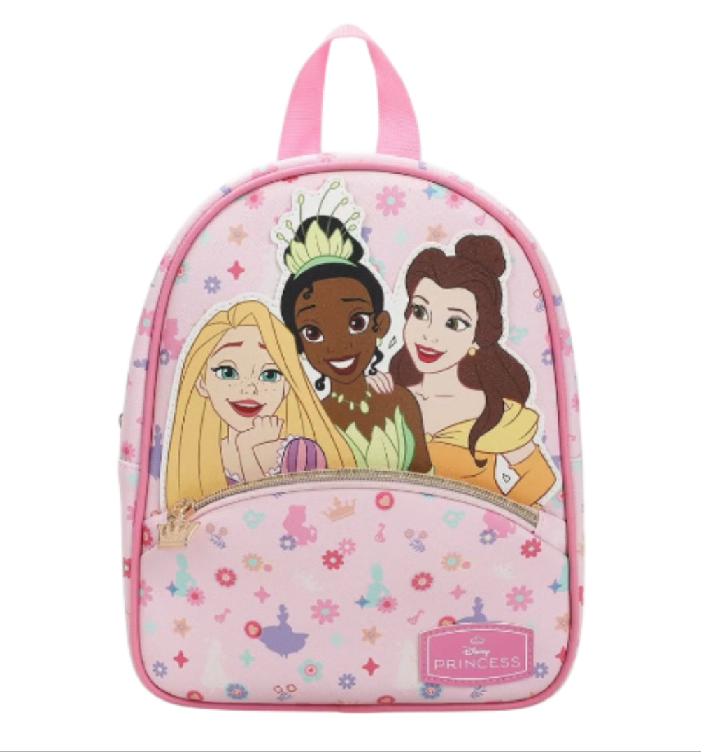 Disney Princess Rapunzel Belle & Tiana Pink Backpack