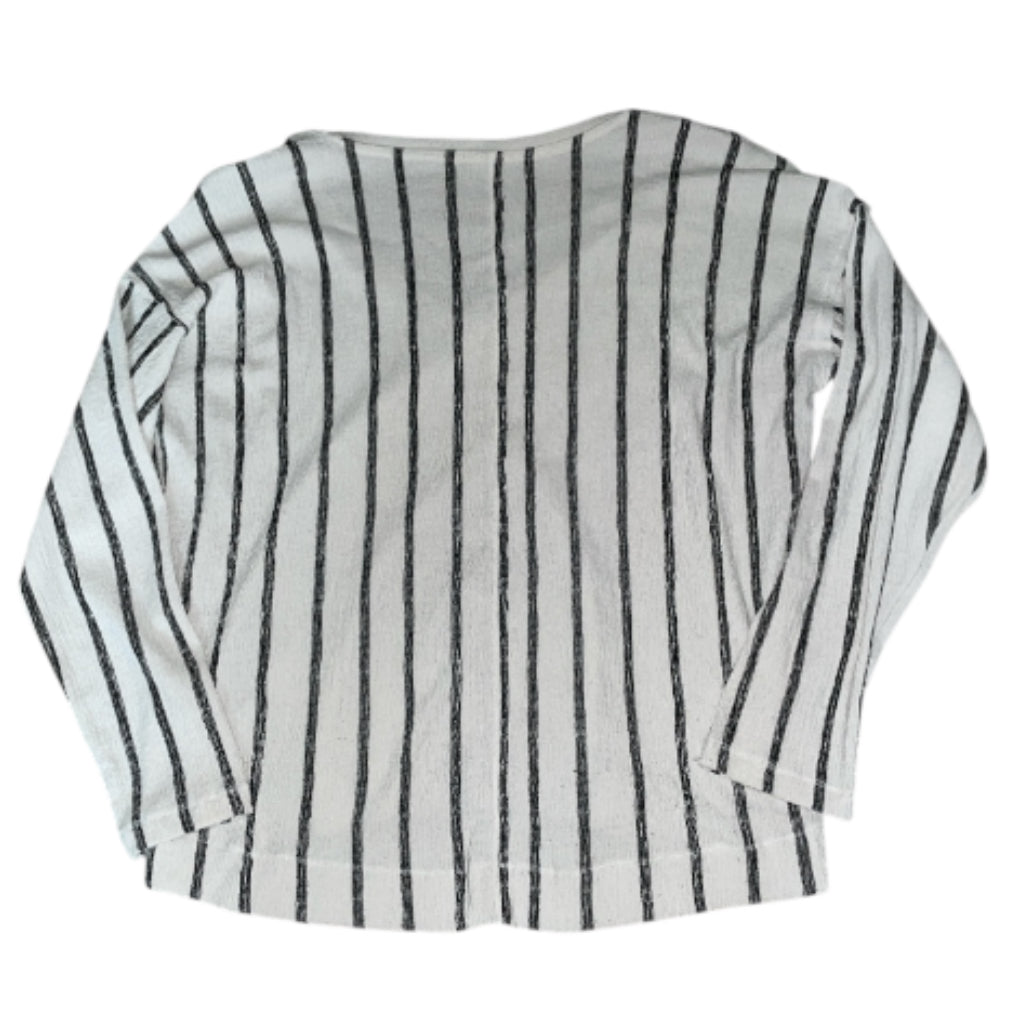 Anthropologie Willa Textured Striped V Neck Top (Large)