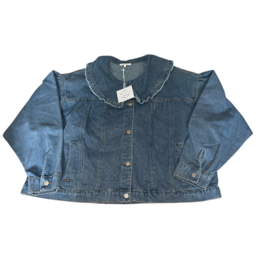 Baevely Peter Pan Collar Denim Jacket (2X)