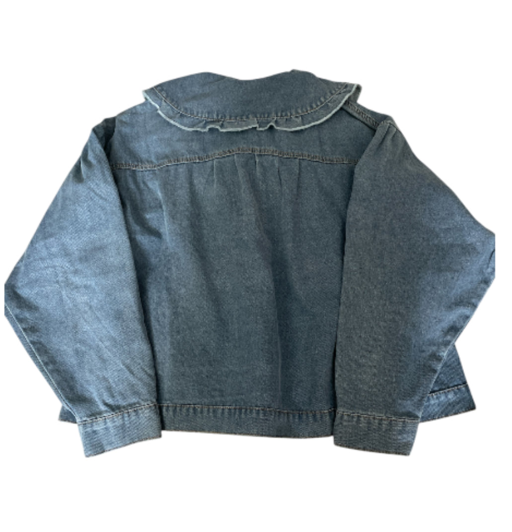 Baevely Peter Pan Collar Denim Jacket (2X)