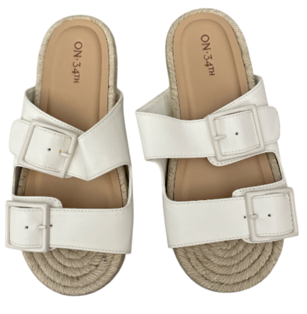 On 34th Milaa Buckled Footbed Sandal in white