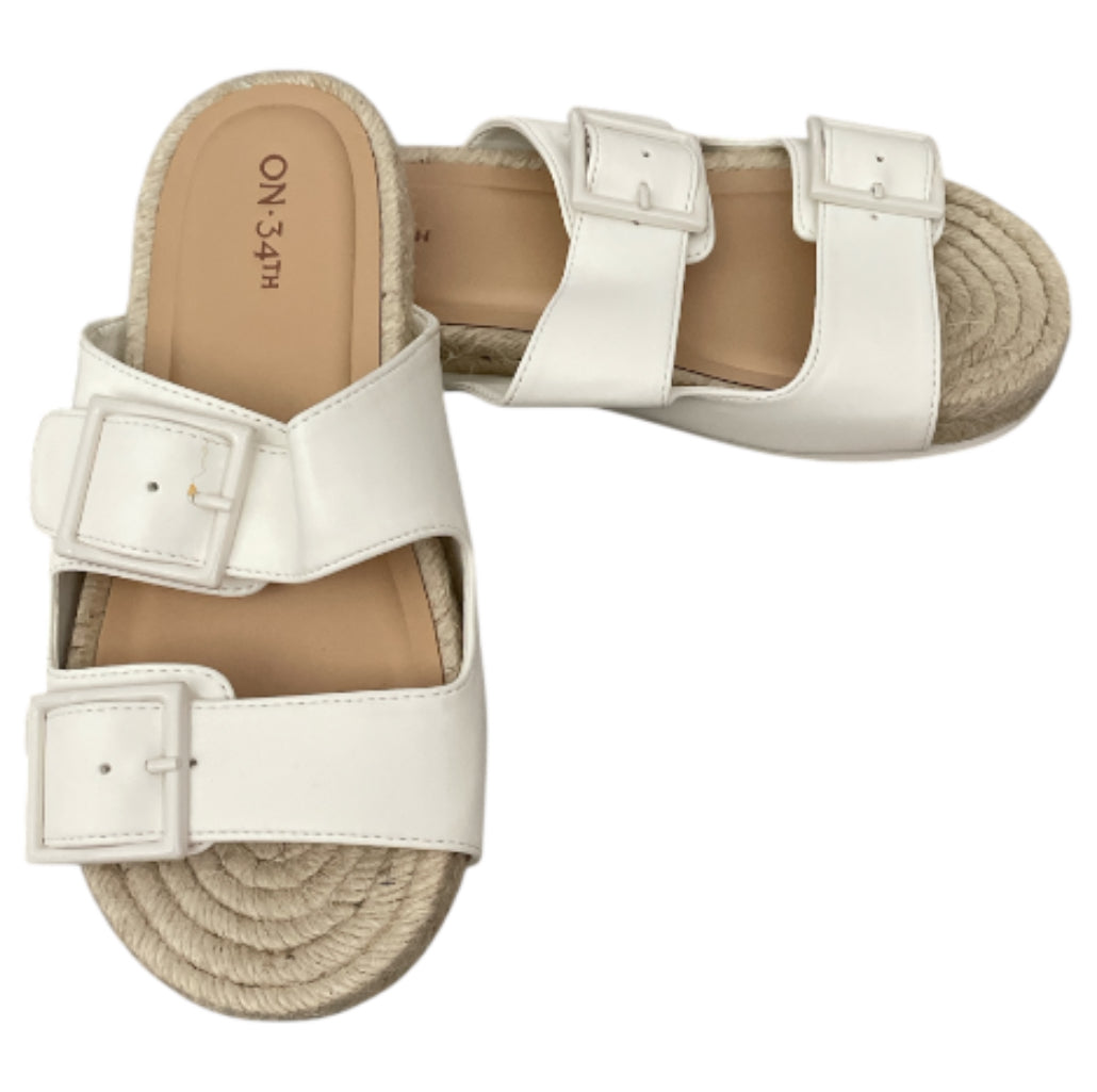 On 34th Milaa Buckled Footbed Sandal in white