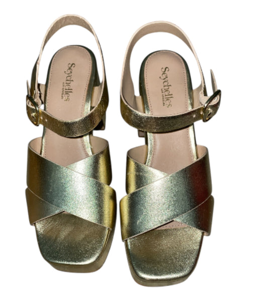 Seychelles Blessings Platform Sandals in Gold Metallic