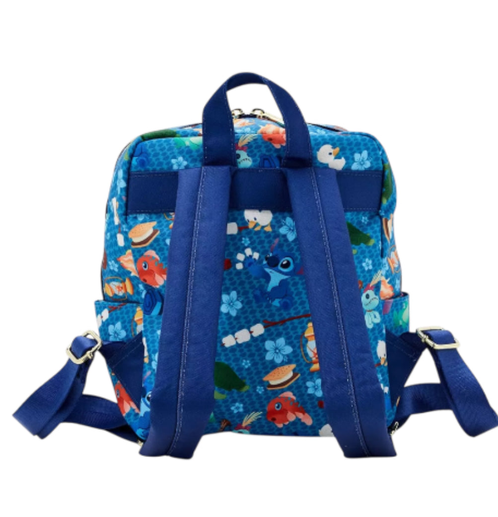 Loungefly Disney Stitch Camping Cuties AOP Nylon Mini Backpack