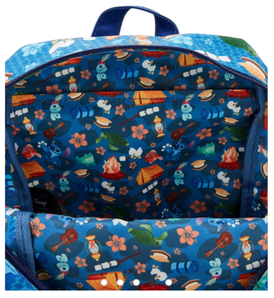 Loungefly Disney Stitch Camping Cuties AOP Nylon Mini Backpack