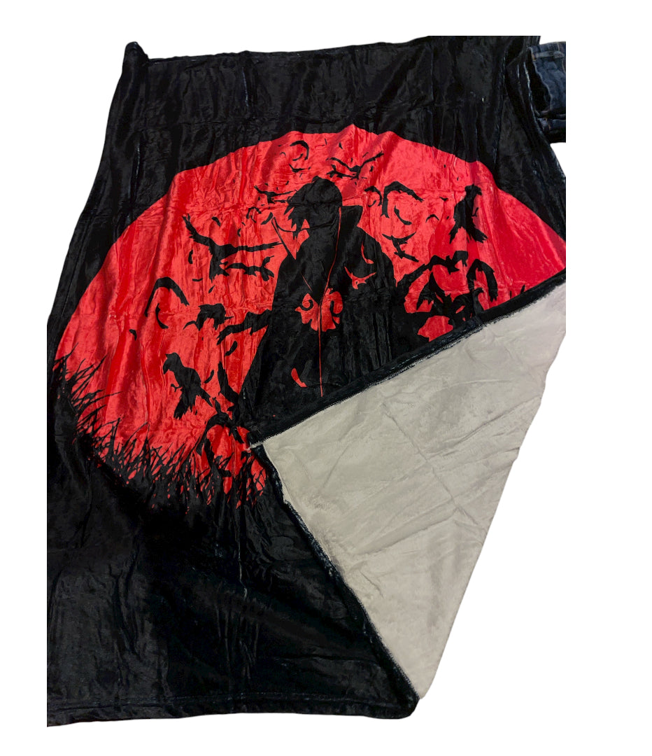 Anime Itachi Uchiha Blood Moon Tapestry Blanket
