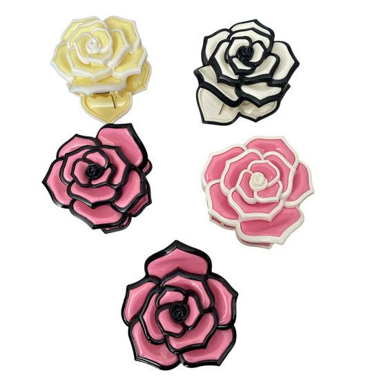 Rose Multi Colored Claw Clips set of 5