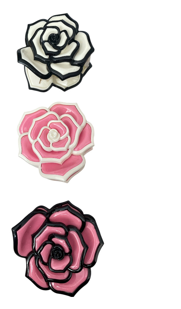 Rose Multi Colored Claw Clips set of 5