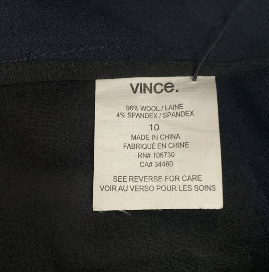 Vince Wool Navy Straight Leg Dress Pants (10)