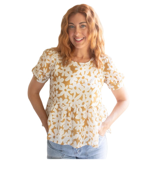 Polygram Daisy Days Peplum Blouse (2x)