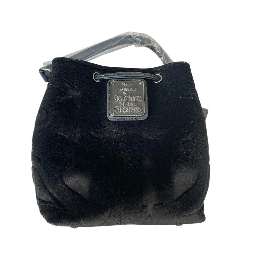 Loungefly Disney Jack Skellington Bow Tie Velvet Bucket Bag