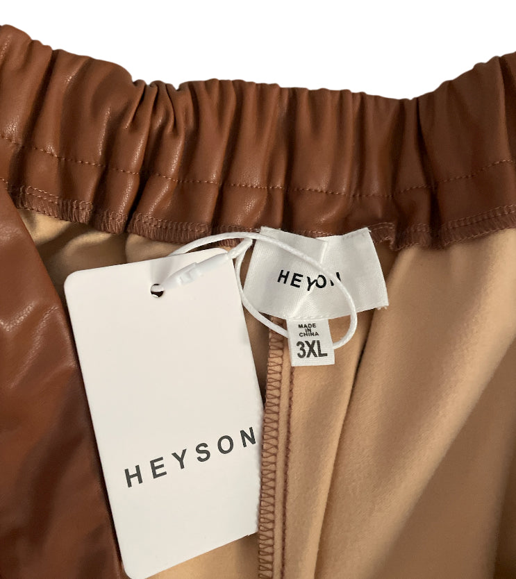 Heyson Faux Leather Brown Shorts (3x)