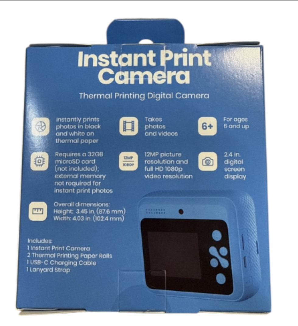 Instant Print Blue Camera