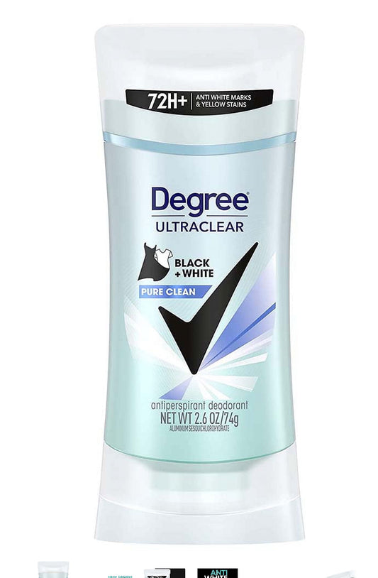 Degree UltraClear Black + White Antiperspirant Deodorant.