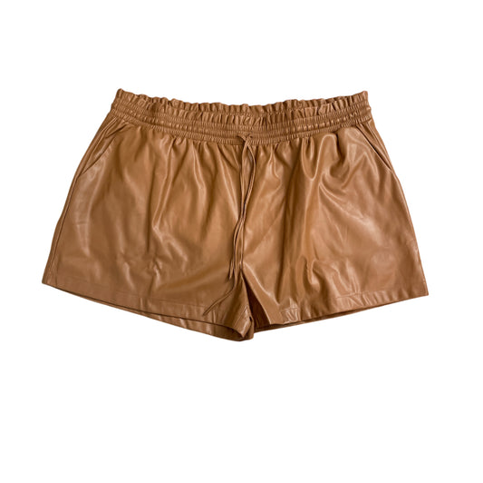 Heyson Brown Faux Leather Shorts (3x)