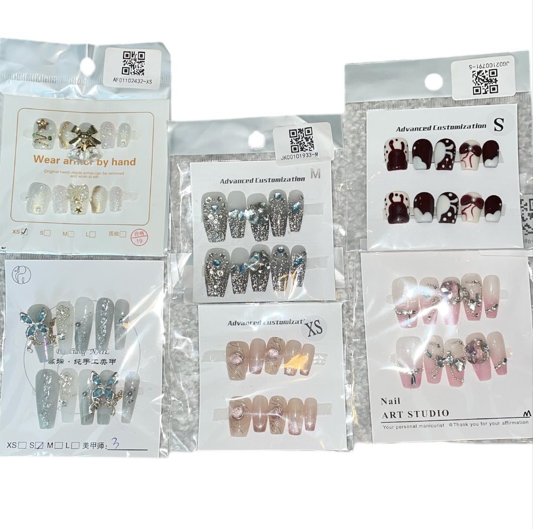 Decorative Press on Nails 6 packs Assorted