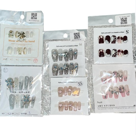 Decorative Press on Nails 6 packs Assorted