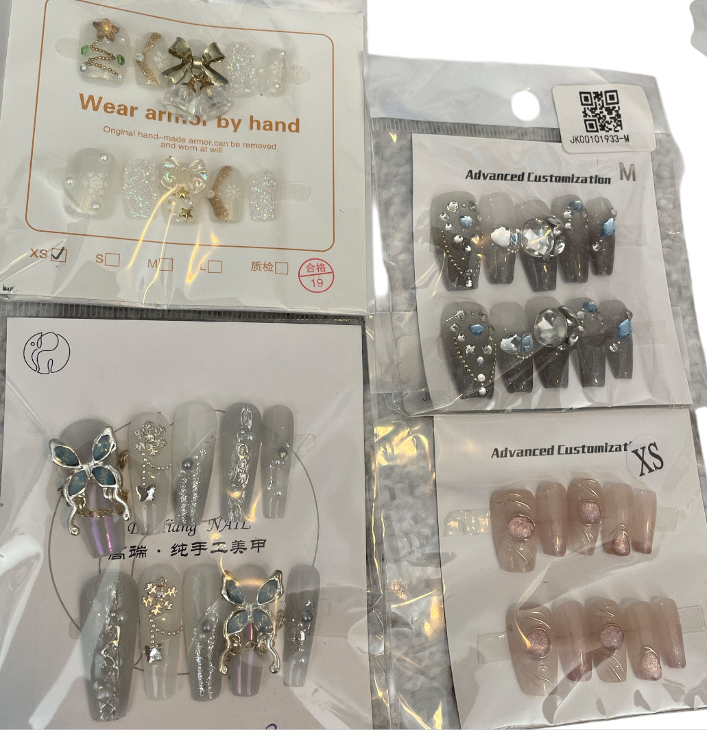 Decorative Press on Nails 6 packs Assorted