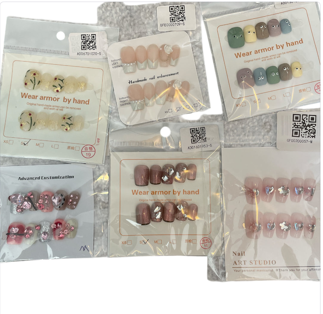 Decorative Press on Nails 6 packs Assorted