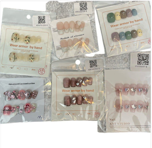 Decorative Press on Nails 6 packs Assorted