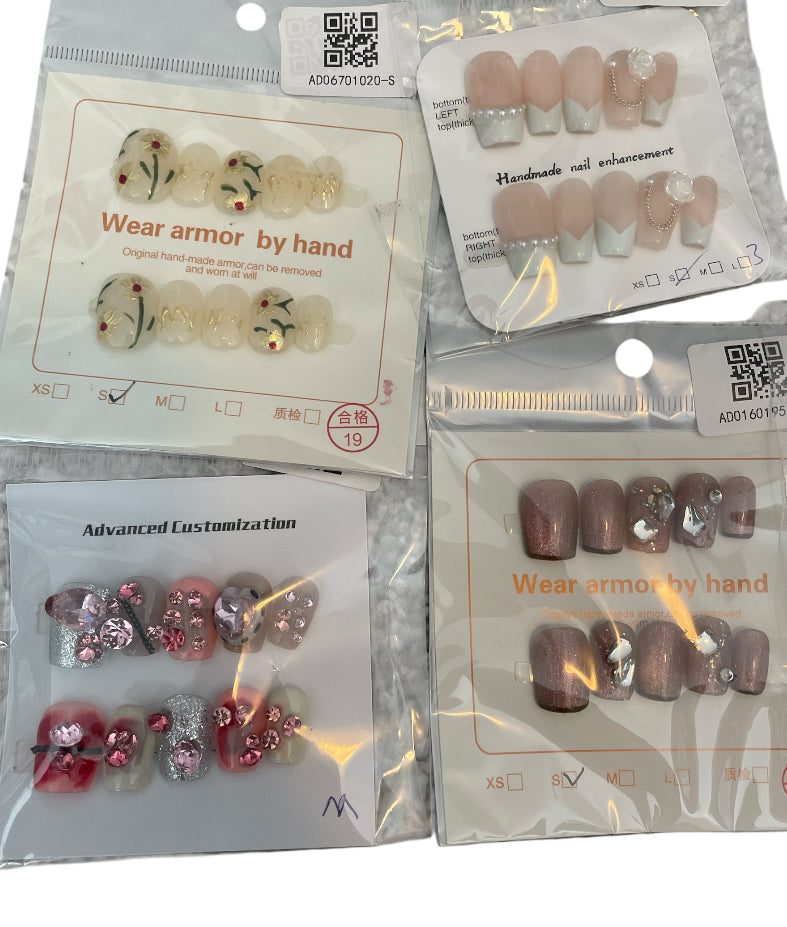 Decorative Press on Nails 6 packs Assorted