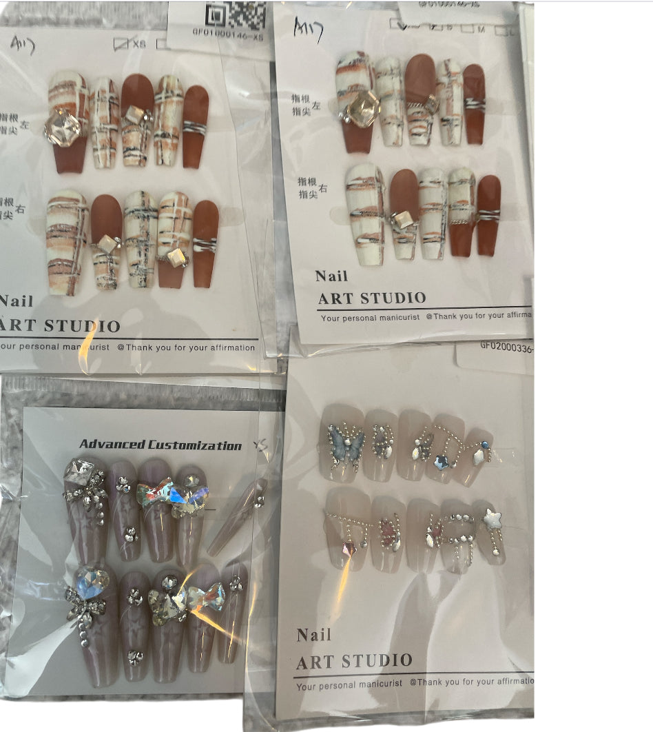 Decorative Press on Nails 6 packs Assorted