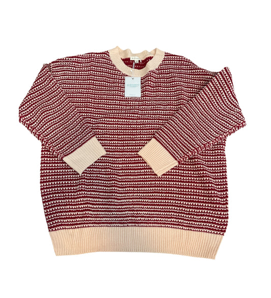And The Why Two Toned Red Crewneck Sweater (1x/2x)