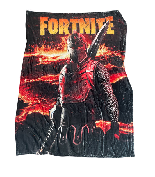 Fortnite Black Knight-themed fleece throw blanket