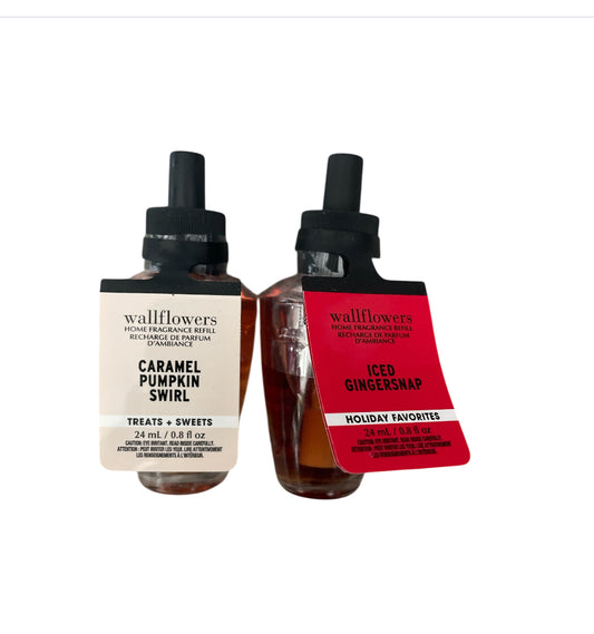 Bath & Body Works Wallflowers Fragrance Refill - Caramel Pumpkin Swirl & Iced Gingersnap