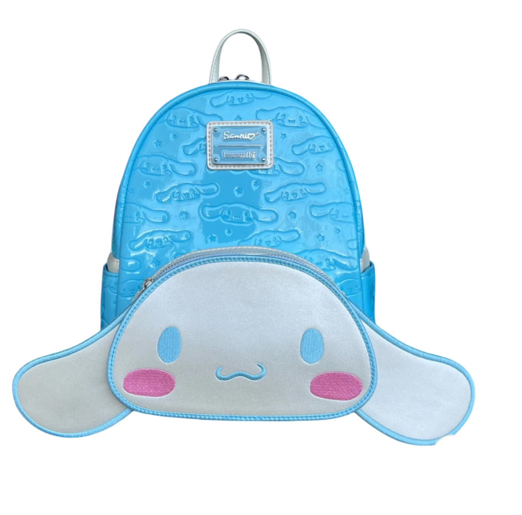 Loungefly Sanrio Cinnamoroll Moveable Ears Mini Backpack in Blue Patent Leather