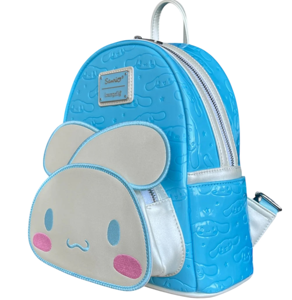 Loungefly Sanrio Cinnamoroll Moveable Ears Mini Backpack in Blue Patent Leather