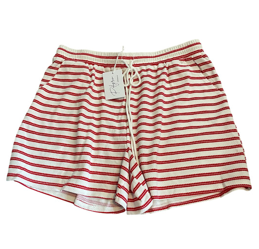 Polagram Madeline Red & Beige Striped Shorts (1x)