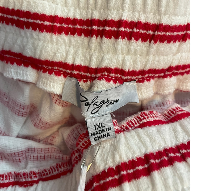 Polagram Madeline Red & Beige Striped Shorts (1x)