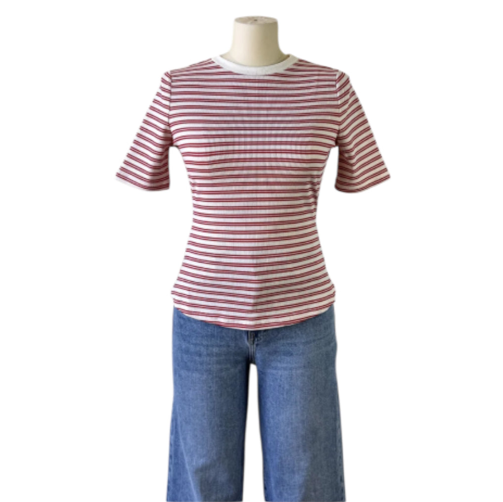Polagram Stripe Red + Beige Top (1x)